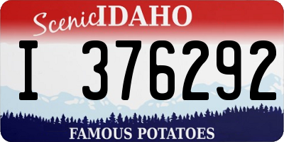ID license plate I376292
