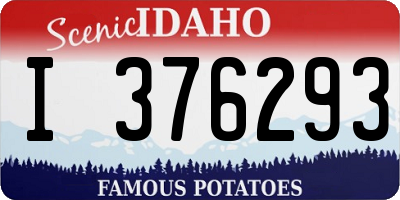 ID license plate I376293