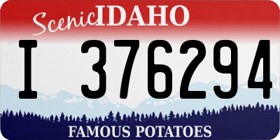 ID license plate I376294