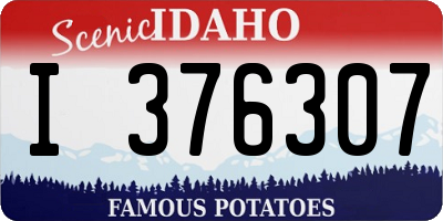 ID license plate I376307