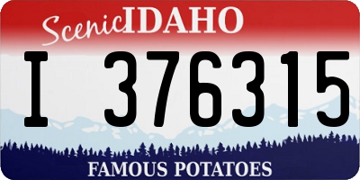 ID license plate I376315