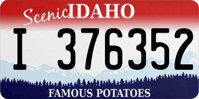 ID license plate I376352