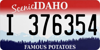 ID license plate I376354
