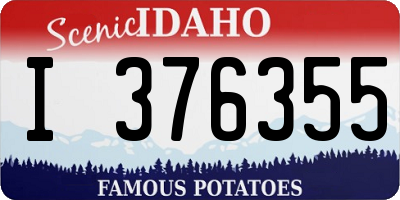ID license plate I376355
