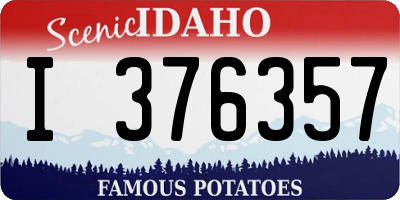 ID license plate I376357