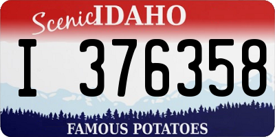 ID license plate I376358