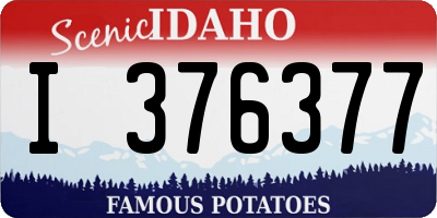 ID license plate I376377