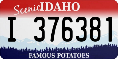 ID license plate I376381