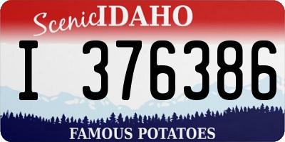 ID license plate I376386