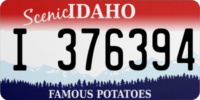 ID license plate I376394