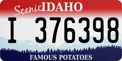 ID license plate I376398