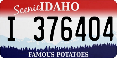 ID license plate I376404