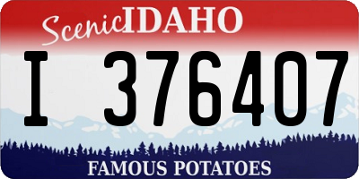 ID license plate I376407