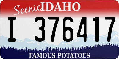 ID license plate I376417