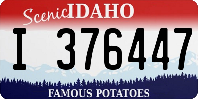 ID license plate I376447