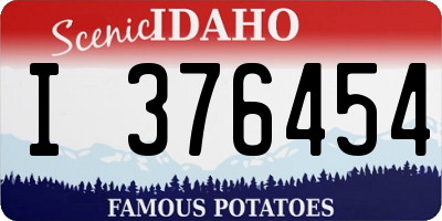 ID license plate I376454