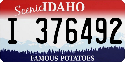 ID license plate I376492
