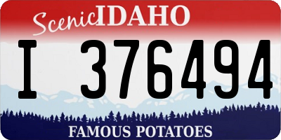 ID license plate I376494
