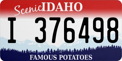 ID license plate I376498