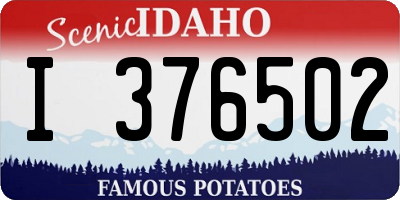 ID license plate I376502