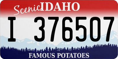 ID license plate I376507
