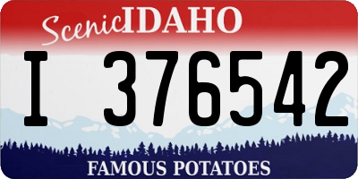 ID license plate I376542