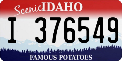 ID license plate I376549