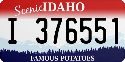 ID license plate I376551