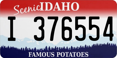 ID license plate I376554