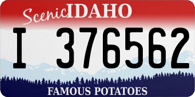 ID license plate I376562