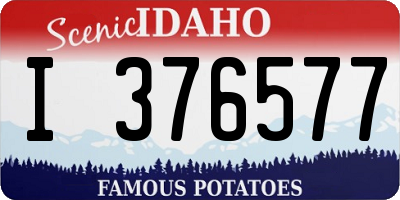 ID license plate I376577