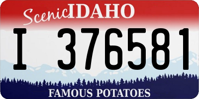 ID license plate I376581