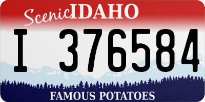 ID license plate I376584