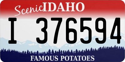 ID license plate I376594