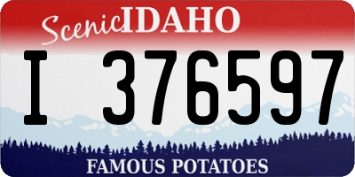 ID license plate I376597