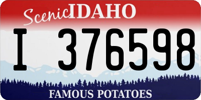 ID license plate I376598