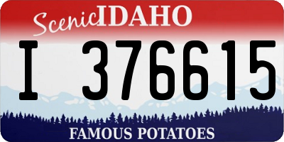 ID license plate I376615
