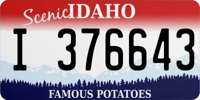 ID license plate I376643