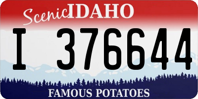 ID license plate I376644