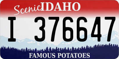 ID license plate I376647
