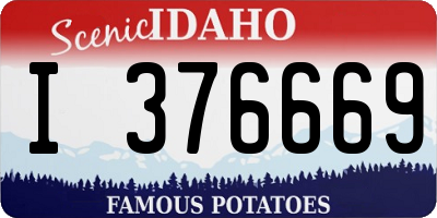 ID license plate I376669