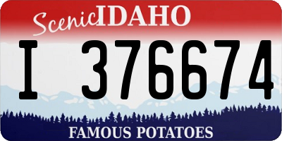 ID license plate I376674
