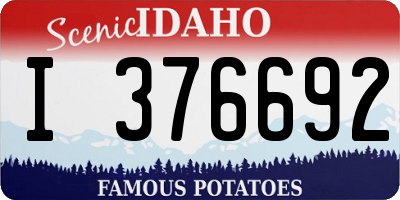ID license plate I376692