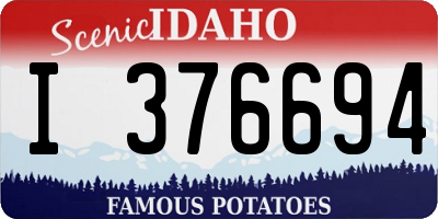 ID license plate I376694