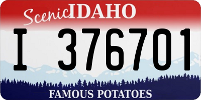 ID license plate I376701