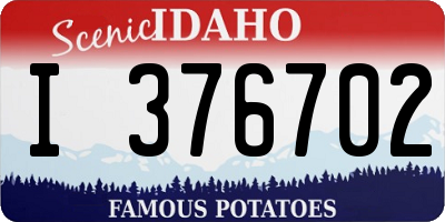 ID license plate I376702