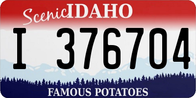 ID license plate I376704