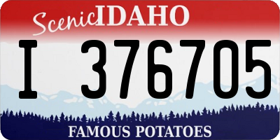 ID license plate I376705