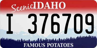 ID license plate I376709