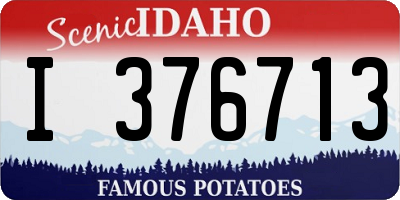 ID license plate I376713